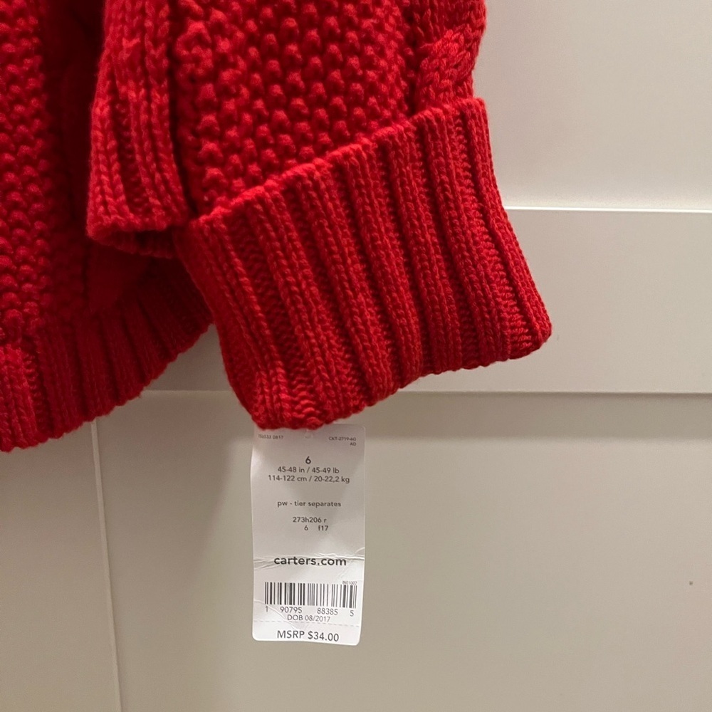 Carter's size 6 sweater shawl, NWT - Picture 2 of 7